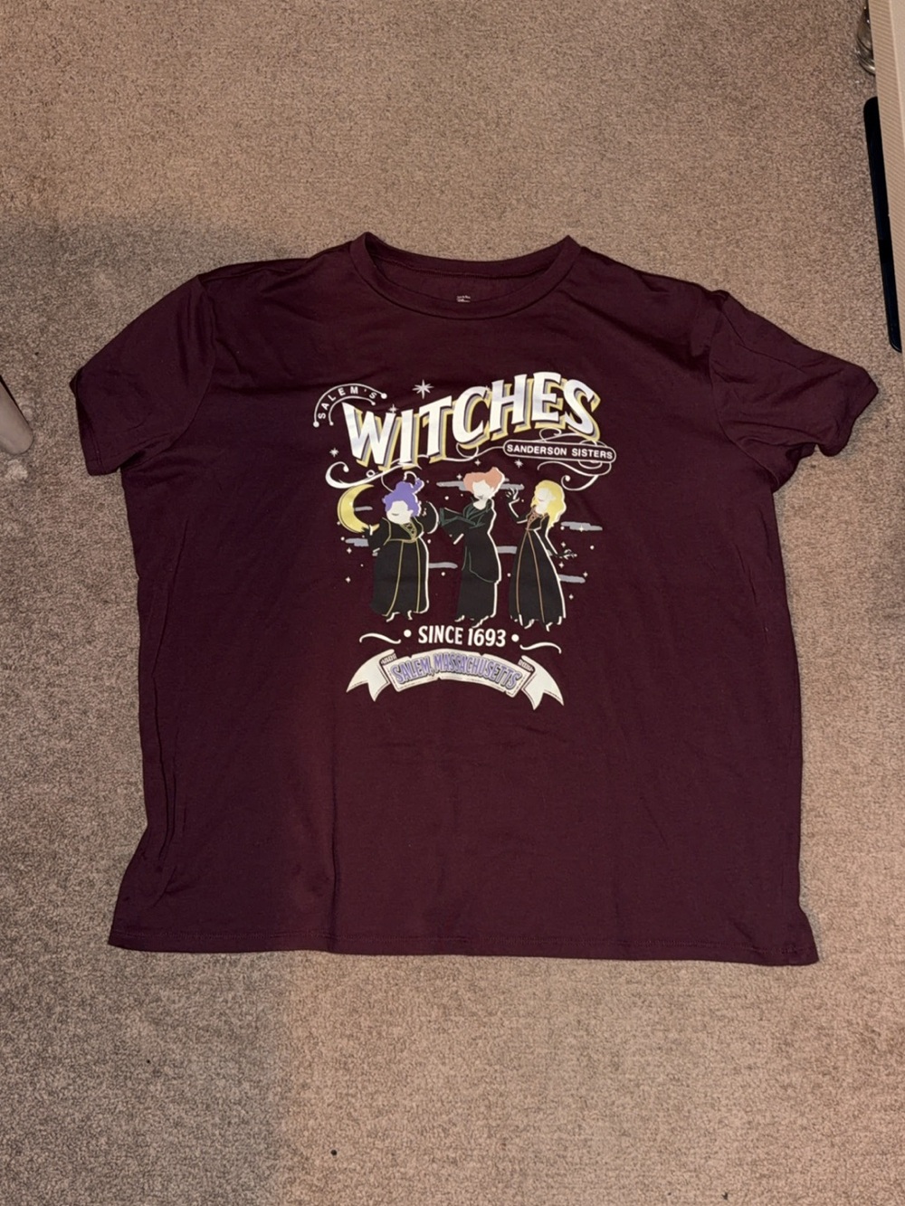 Disney Hocus Pocus Burgundy Graphic Tee